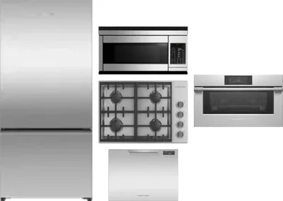 5 Piece Package Includes Refrigerator, Cooktop, Wall Oven, Microwave And Dishwasher